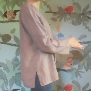 Gazer FLAX Button-Down Linen Shirt/Cardigan